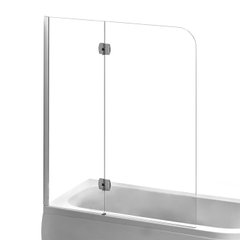 Перегородка стеклянная для ванны левая двухсекционная распашная 150см x 120см EGER стекло прозрачное 6мм профиль хром 599-120CH/L