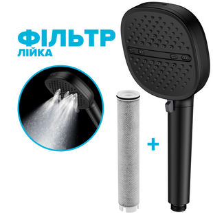 Фільтруюча душова лійка DROP SPA8F-MULTI120BF на 8 SPA потоків з вугільним фільтром чорна