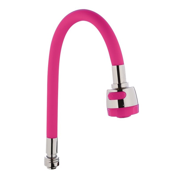 Вилив для змішувача ZERIX гнучкий рефлекторний для кухні 55см рожевий 3/4" ZX2630
