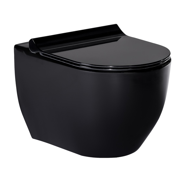 Унітаз підвісний чорний VOLLE BLACK AMADEUS із сидінням з мікроліфтом 13-06-055Black