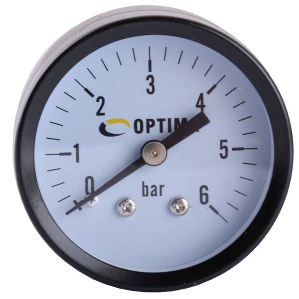 Манометр для тиску води OPTIMA на 6 бар із заднім підключенням 1/4" корпус Ø50 мм 000020934