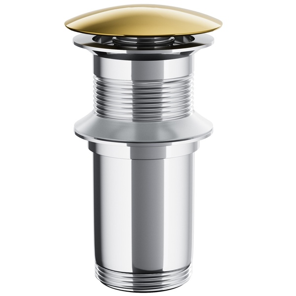 Донный клапан Click-Clack для раковины CORSAN MU03GL 66мм без перелива латунь 1 1/2" глянцевый золотой reac-10000000110