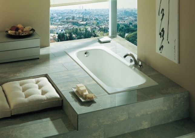 Ванна чугунная металлическая прямоугольная ROCA CONTINENTAL 170см x 70см оборачиваемая + VIEGA SIMPLEX сифон для ванны автомат A21291100R+285357