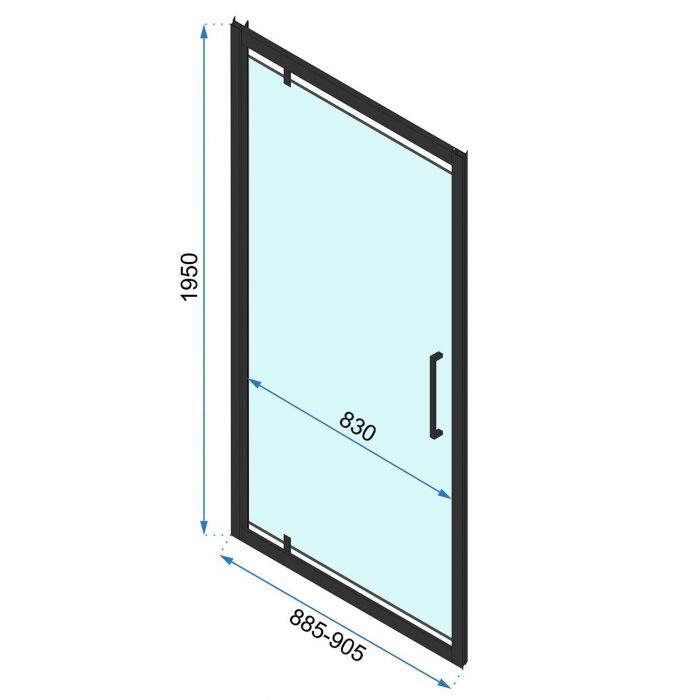 Кабина для душа REA прямоугольная без поддона RAPID SWING 90x100x195см прозрачный витраж 6мм профиль черный REA-K6423 + REA-K6409