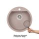 Кухонна мийка композитна кругла Q-TAP CS 505мм x 505мм бежевий із сифоном QTD510BEI551 3 з 6