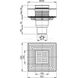Трап для душа ALCAPLAST 105x105мм с сухим затвором вертикальный выпуск сатин APV4344 2 из 2
