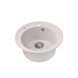 Мийка для кухні гранітна кругла KRONER Komposit 510x510x220мм бежева із сифоном CV027406 2 з 5