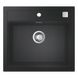 Раковина на кухню гранітна прямокутна GROHE 560мм x 510мм чорний із сифоном 31651AP0 3 з 3