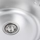 Мийка для кухні із нержавіючої сталі кругла PLATINUM 490 ДЕКОР 490x490x180мм мікротекстура 0.8мм із сифоном PLS-A256 5 з 6