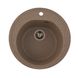 Мийка для кухні гранітна кругла PLATINUM 510 LUNA 510x510x190мм без сифону коричнева PLS-A25055 1 з 5