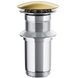 Донний клапан натискний для раковини CORSAN без переливу латунь 1 1/2" глянцевий золотий MU03GL 1 з 2