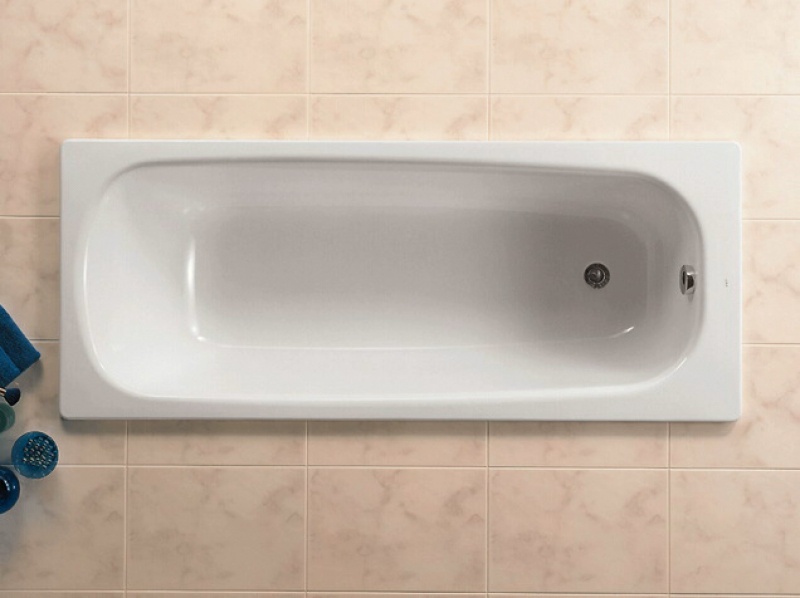 Ванна чавунна металева прямокутна ROCA CONTINENTAL 170см x 70см універсальна + VIEGA SIMPLEX сифон для ванни автомат A21291100R+285357