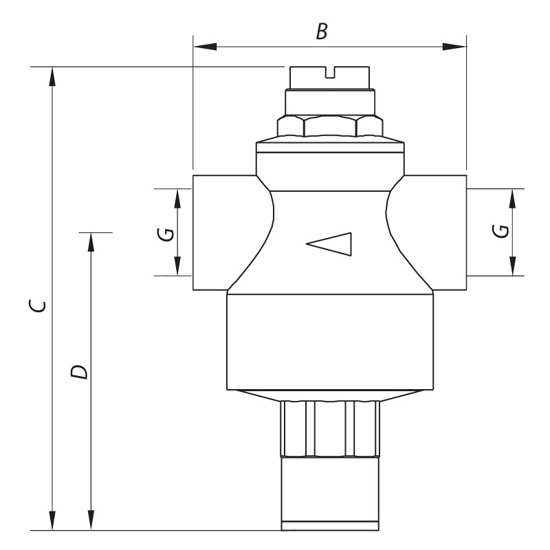 Редуктор тиску води KOER KR.1251 поршневий 1" для гарячої води KR2662