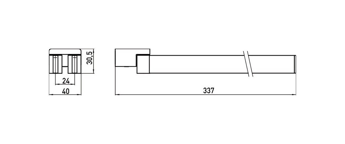 Тримач для рушників поворотний EMCO Loft 0550 001 31 337мм подвійний прямокутний металевий хром