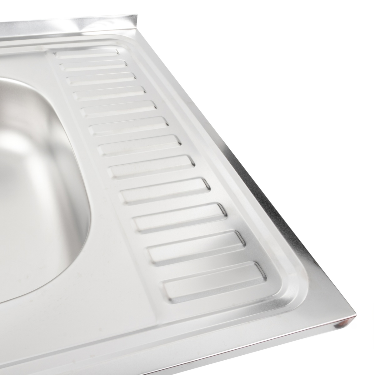 Мийка для кухні із нержавіючої сталі квадратна накладна PLATINUM 6060 L САТИН 600x600x160мм матова 0.5мм без сифону PLS-A401