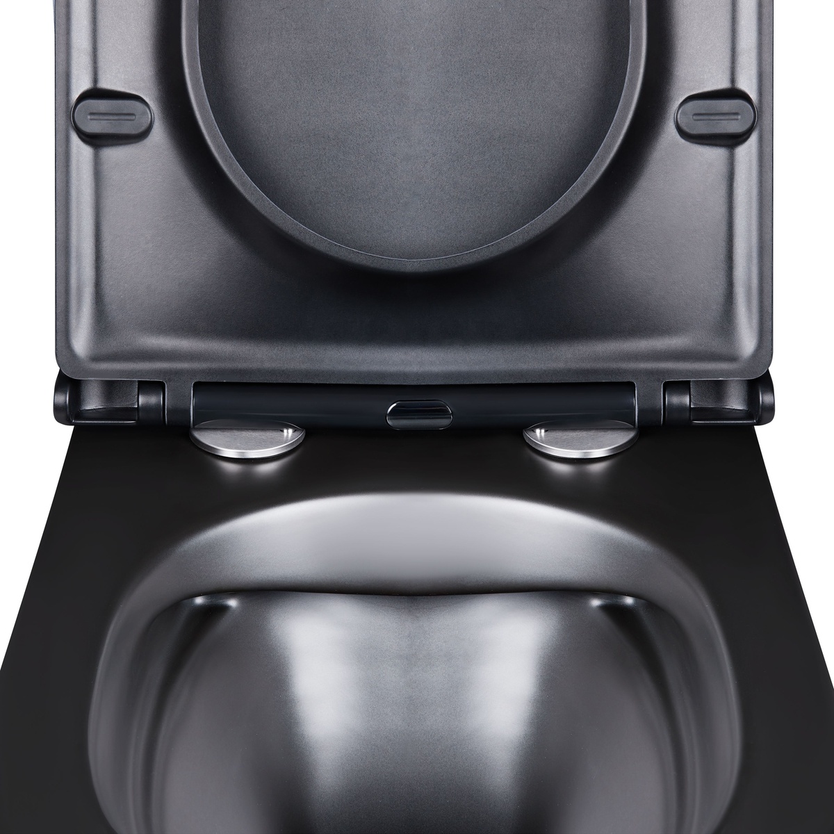 Унитаз подвесной под инсталляцию безободковый черный Q-TAP Virgo с сиденьем с микролифтом QT1833051ERMB