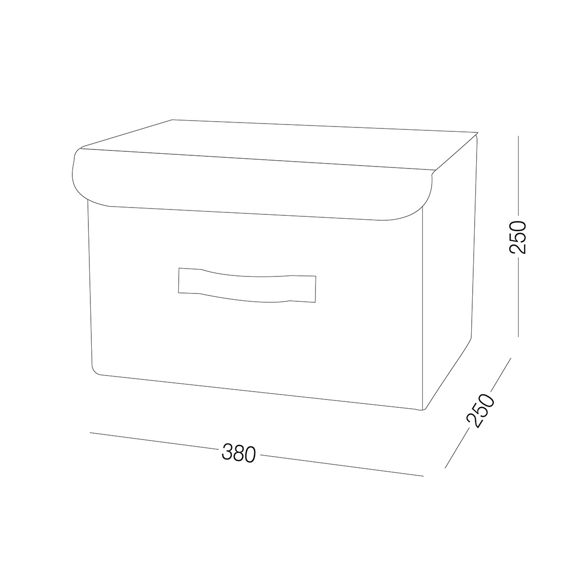 Ящик для хранения с крышкой MVM тканевый серый 250x250x380 TH-07 M GRAY