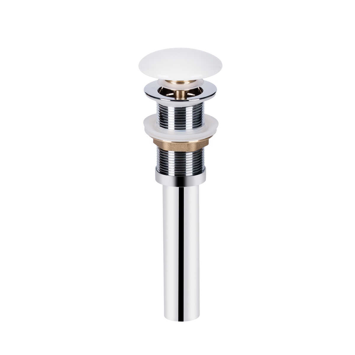 Донный клапан Click-Clack для раковины Q-TAP 70мм без перелива керамический 1 1/4" глянцевый белый QT066PU02W