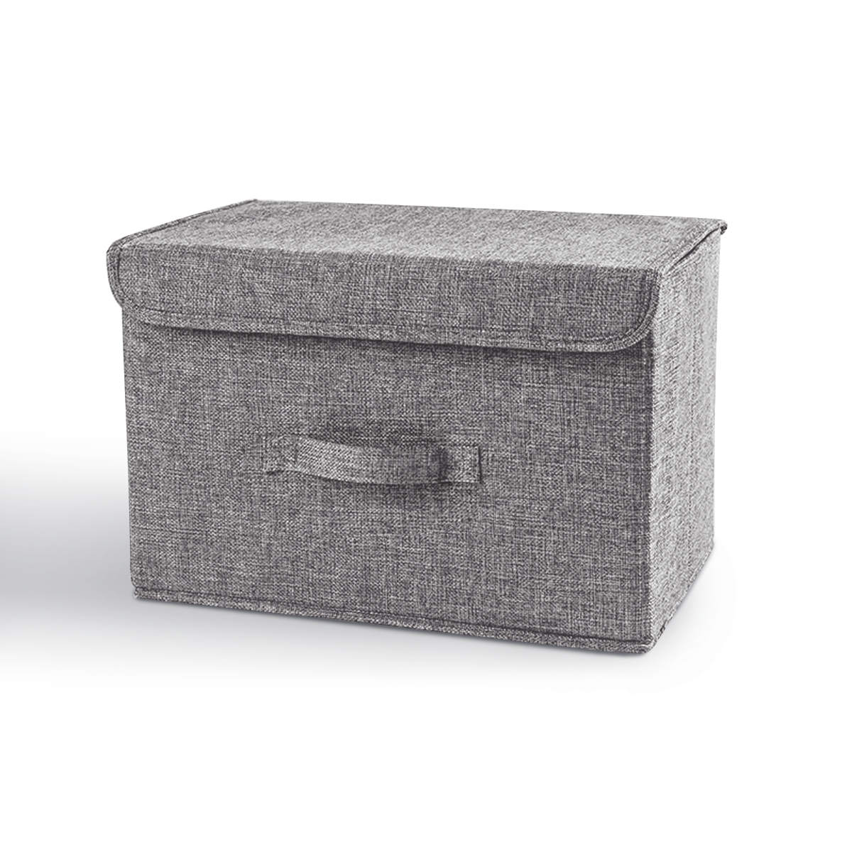 Ящик для хранения с крышкой MVM тканевый серый 250x250x380 TH-07 M GRAY
