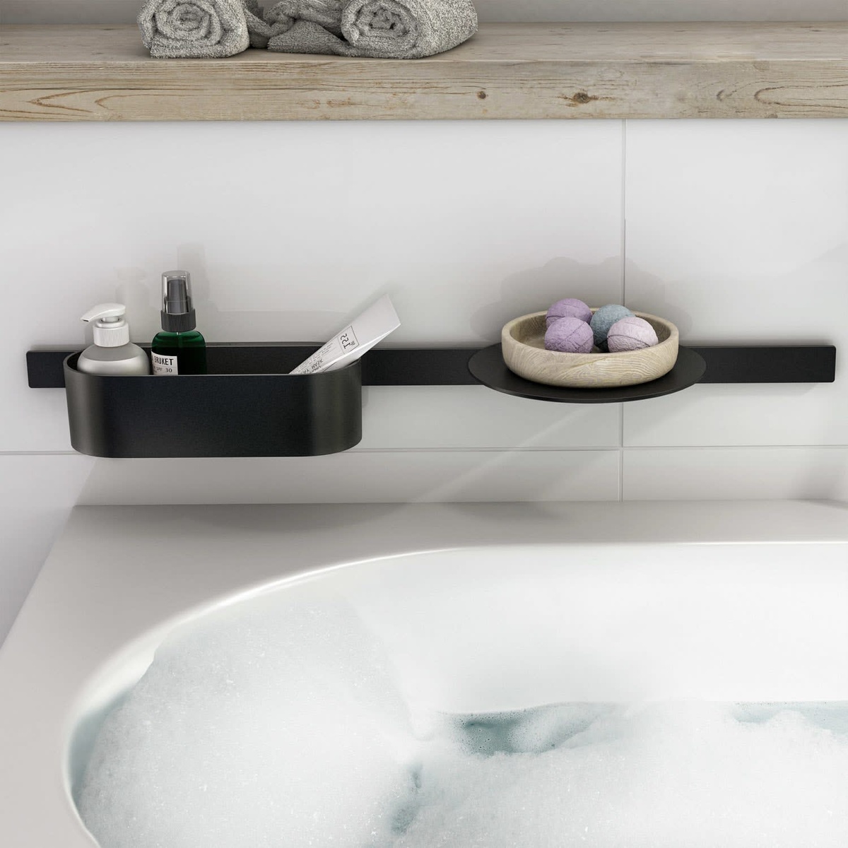 Комплект аксессуаров для ванной HANSGROHE WallStoris округлый пластиковый черный 27966670