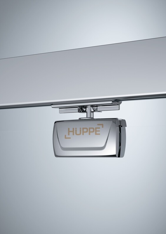 Двері скляні для душової ніші універсальні розсувні двосекційні HUPPE X1 190x100см прозоре скло 6мм профіль хром 140401.069.322