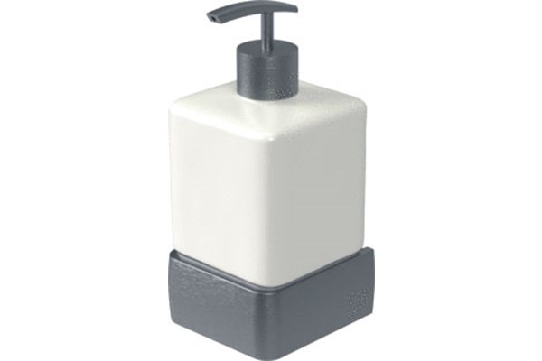 Дозатор для рідкого мила настінний для ванної HACEKA Aline Grey сірий 200мл кераміка 1196869