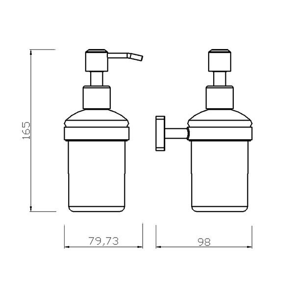 Дозатор для жидкого мыла FERRO Greta настенный на 200мл прямоугольный стеклянный хром AGR34