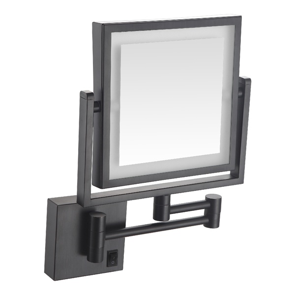 Косметичне дзеркало із підсвіткою VOLLE 2500.280804 прямокутне підвісне металеве чорне