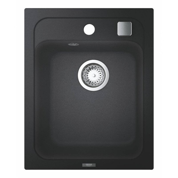 Мийка для кухні GROHE гранітна K700 400x500мм прямокутна врізна із сифоном чорна 31650AP0