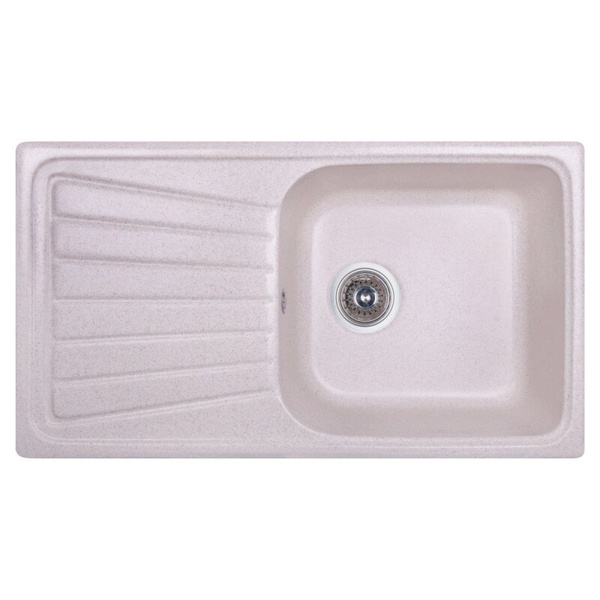 Кухонна мийка керамічна прямокутна COSH 780мм x 435мм бежевий із сифоном COSH8146K800