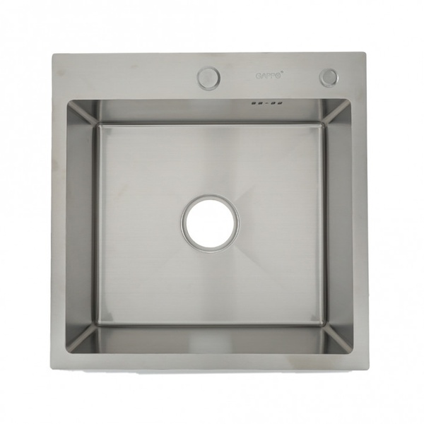Мийка для кухні із нержавіючої сталі квадратна GAPPO 500x500x215мм матова 1мм із сифоном SQ-1045119