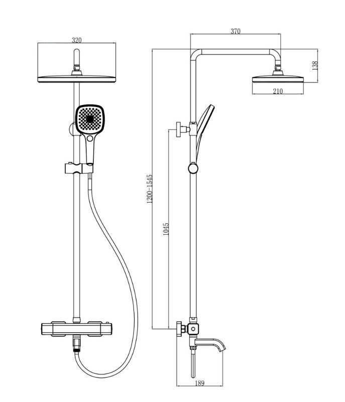 Душевая система с термостатом GAPPO с верхним душем и изливом латунная хром G24791
