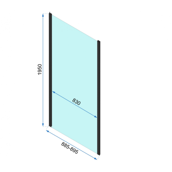 Кабіна для душу REA квадратна без піддону RAPID SWING 90x90x195см прозорий вітраж 6мм профіль чорний REA-K6422 + REA-K6409