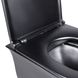 Унітаз підвісний безобідковий чорний Q-TAP Virgo із сидінням з мікроліфтом QT1833051ERMB 3 з 11