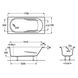 Ванна акрилова прямокутна ROCA GENOVA 170см x 70см універсальна із ніжками A248363000 2 з 3
