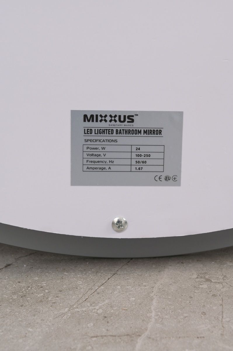 Дзеркало у ванну MIXXUS Plain 60x60см із підсвіткою сенсорне увімкнення антизапотівання кругле MI6661