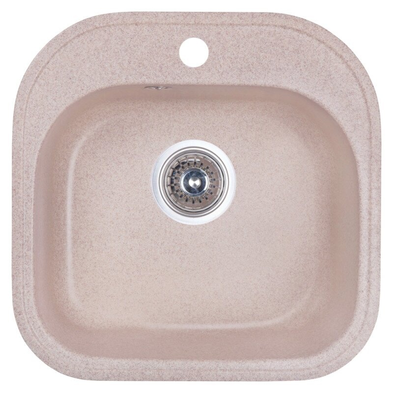 Кухонна мийка керамічна квадратна COSH 4849 476мм x 476мм бежевий із сифоном COSH4849K806