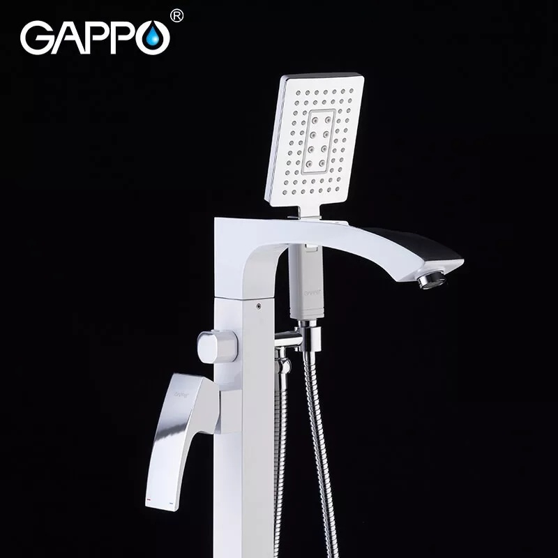 Cмеситель для ванны напольный GAPPO Jacob белый латунь G3007-8