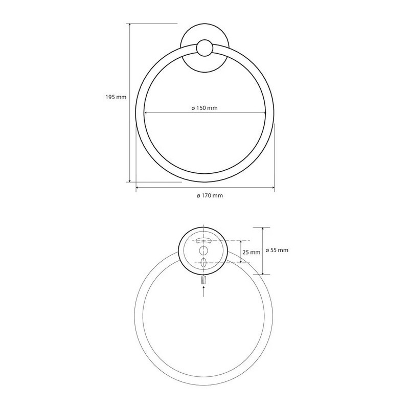 Держатель-кольцо для полотенец BEMETA White 170мм округлый металлический белый 104104064