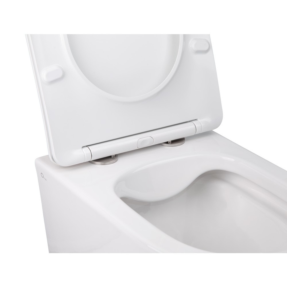 Комплект інсталяції Q-TAP Nest/Swan кнопка біла безобідковий унітаз Q-TAP з кришкою мікроліфт дюропласт QT16335178W0133M425M08V1384W
