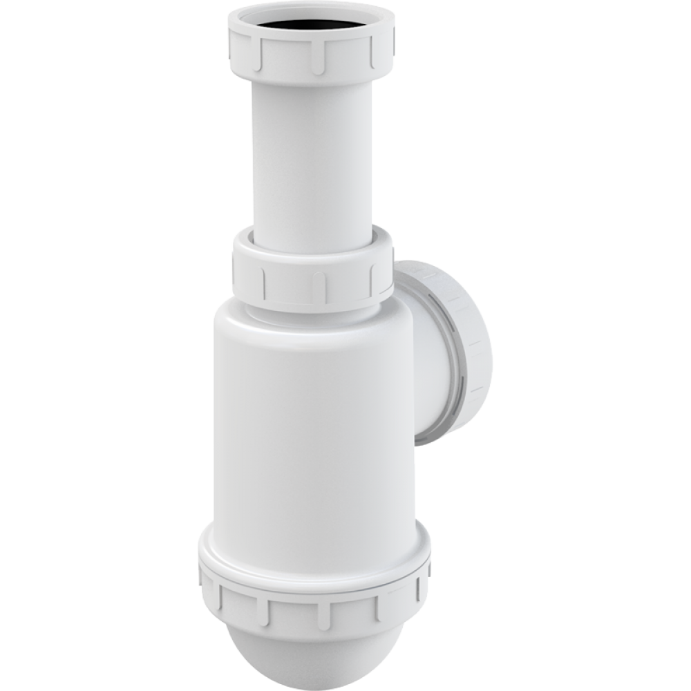 Сифон для кухонної мийки ALCAPLAST впуск 1 1/2" випуск горизонтальний білий A443-DN50/40