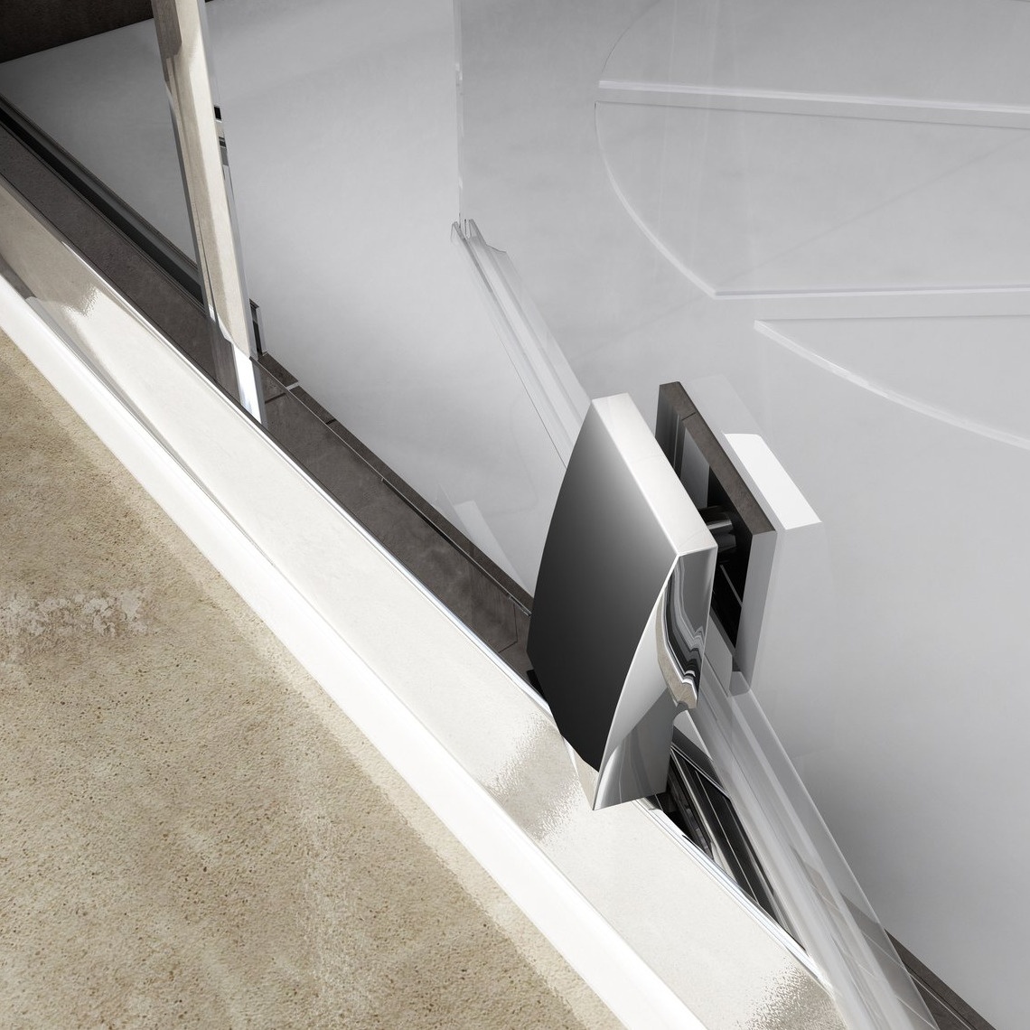 Двері скляні для душової ніші універсальні поворотні RAVAK PIVOT PDOP1-90 190x90см прозоре скло 6мм профіль сатин 03G70U00Z1