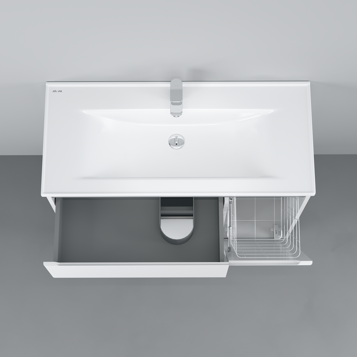 Тумбочка із умивальником у ванну AM.PM X-Joy 100x85x45см на підлогу білий M85-FSR10036-WC10036WG38