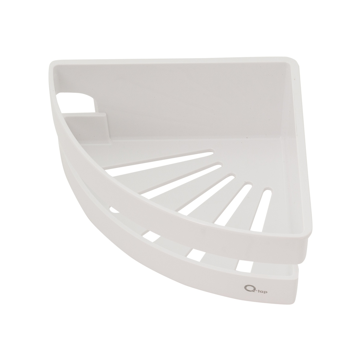 Полиця настінна пластикова для ванної Q-TAP біла кутова QTPL01