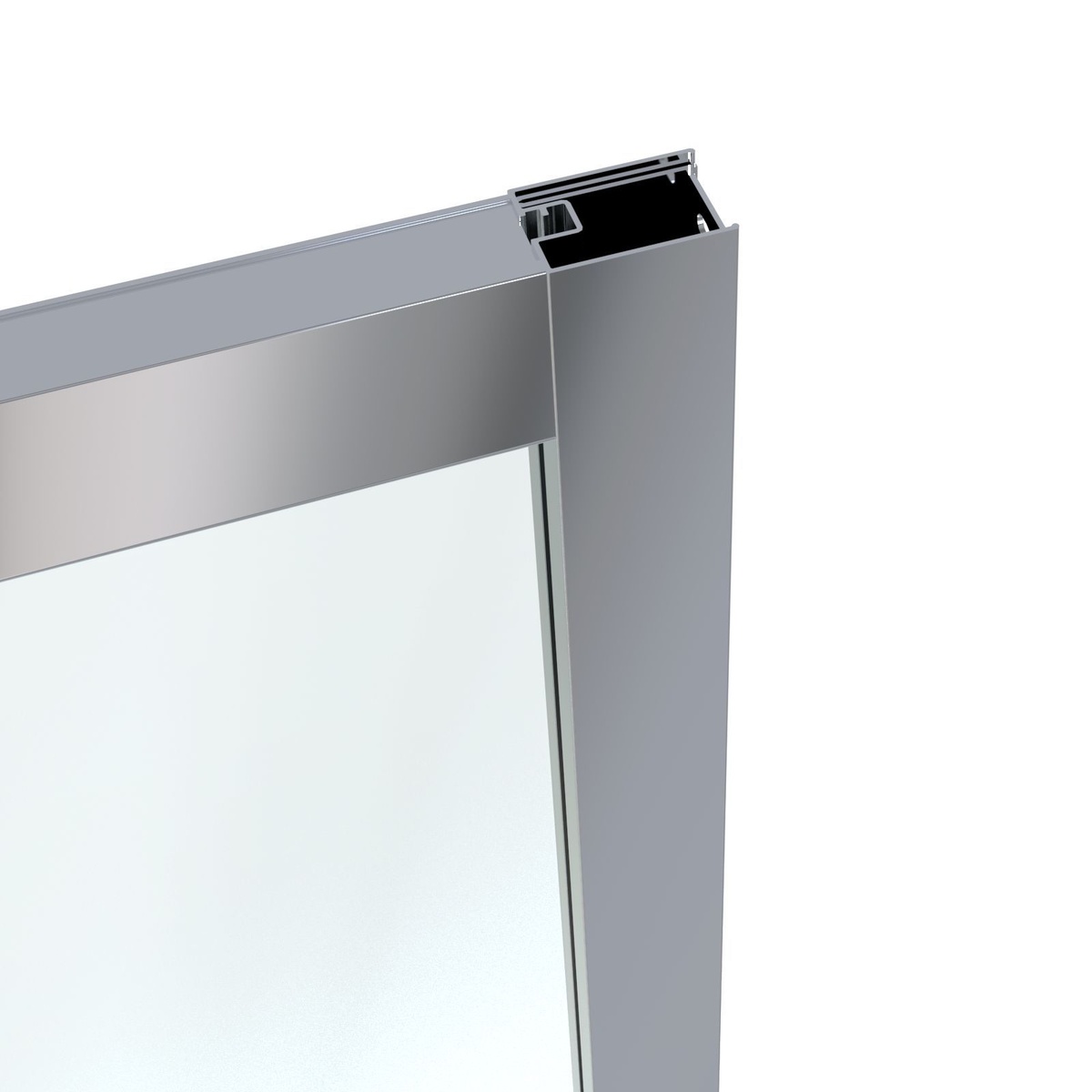 Ограждение стеклянное для душевой ниши раздвижная трехсекционная EGER LEXO 101.5см x 195см прозрачное стекло 6мм профиль хром 599-810/1
