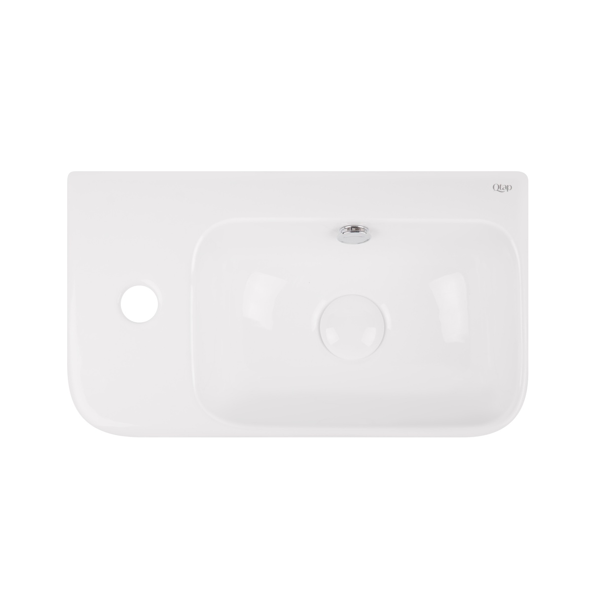 Умивальник підвісний для ванної 450мм x 260мм Q-TAP Tern білий прямокутна QT17115117LW