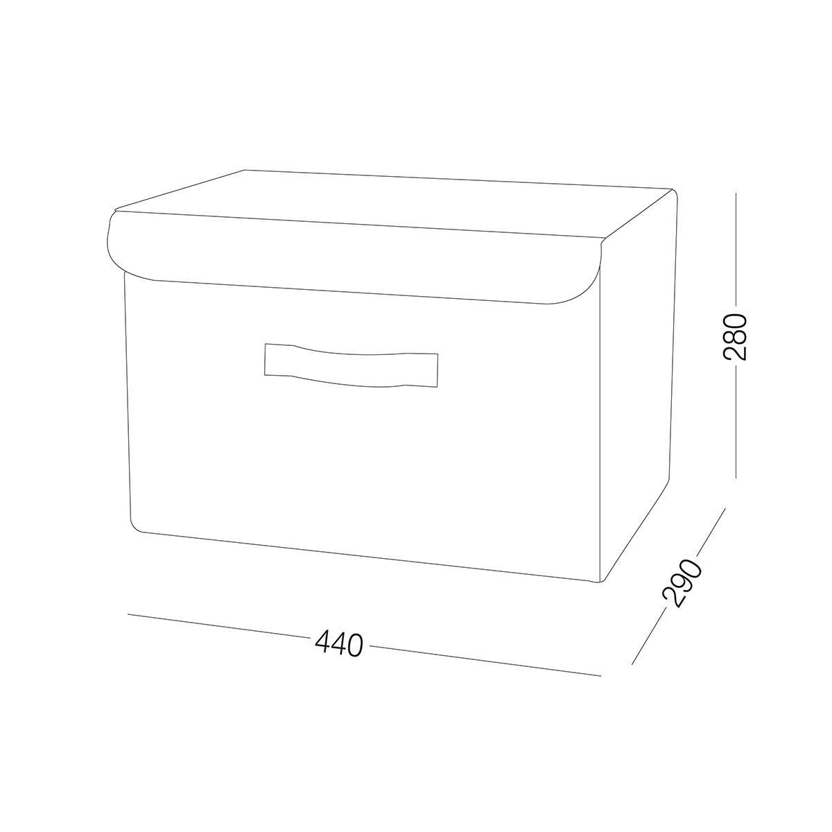 Ящик для зберігання з кришкою MVM тканинний сірий 280x290x440 TH-07 L GRAY