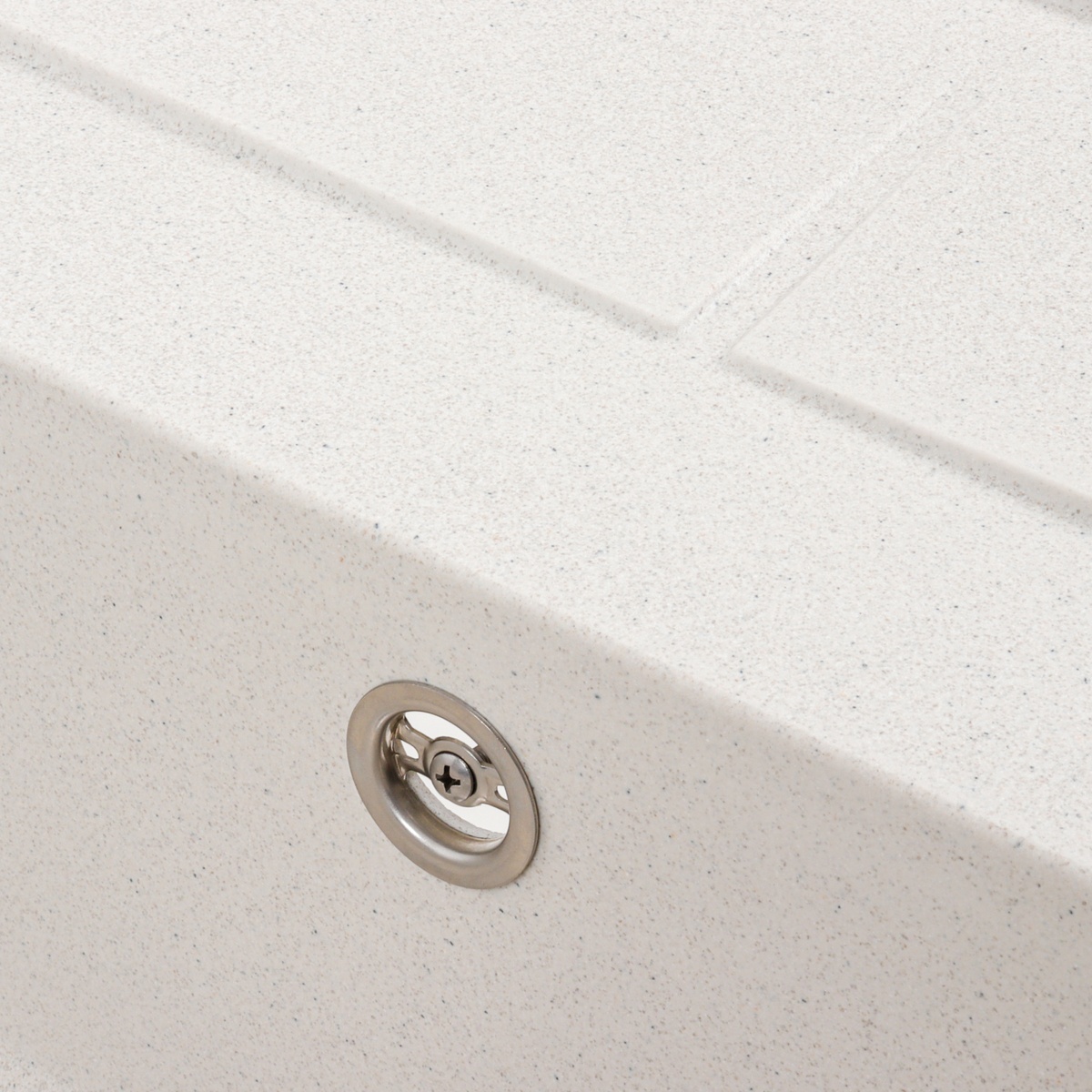 Мийка для кухні гранітна прямокутна PLATINUM 6550 LOTOS 650x500x200мм без сифону біла PLS-A40650