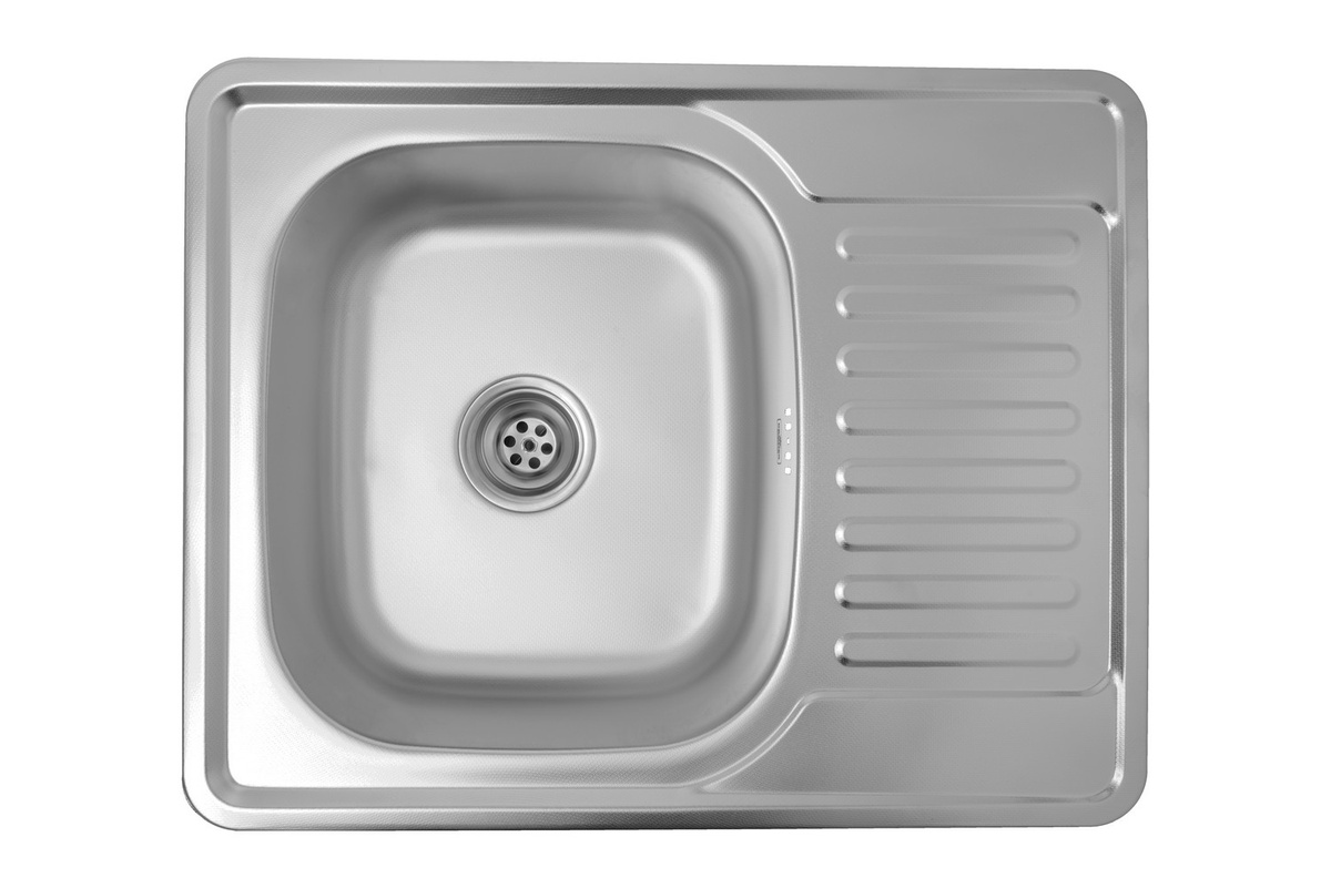 Мийка для кухні із нержавіючої сталі прямокутна KRONER KRP 630x500x180мм мікротекстура 0.8мм із сифоном CV022778