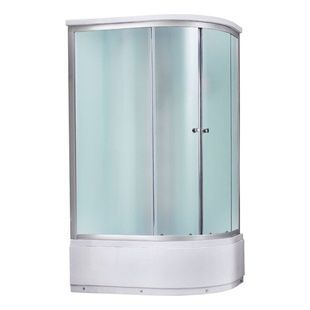 Гидромассажный бокс Q-TAP c поддоном левосторонний SBM 80x120x219см матовый витраж 4мм профиль сатин QTSBM120802LSAT